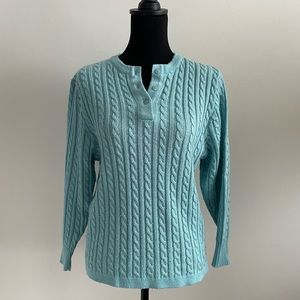 3/4 Button up Cable Knit Sweater